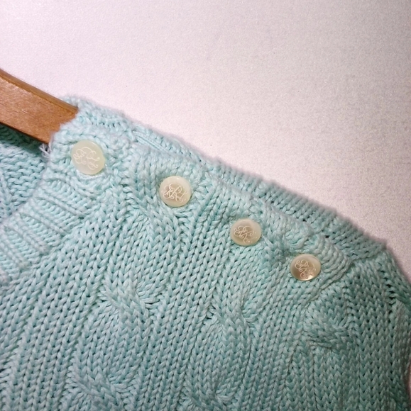 Ralph Lauren Rugby Sz Small Baby Blue Cable Knit Sweater - Picture 3 of 7